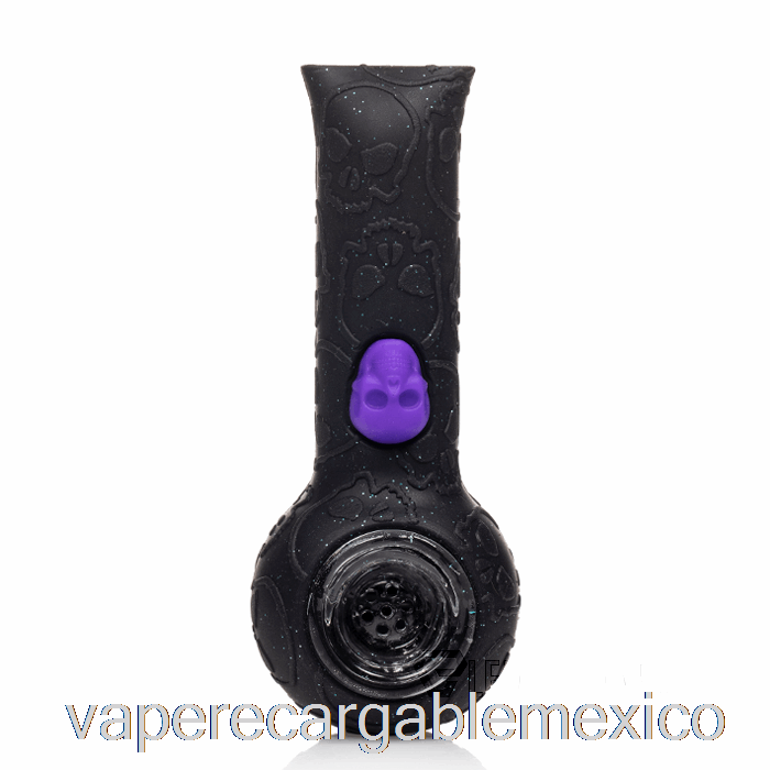 Vape Recargable Stratus Silicona Calavera Mano Pipa Pantera Brillante (brillo Negro / Uv Verde Abeja)
